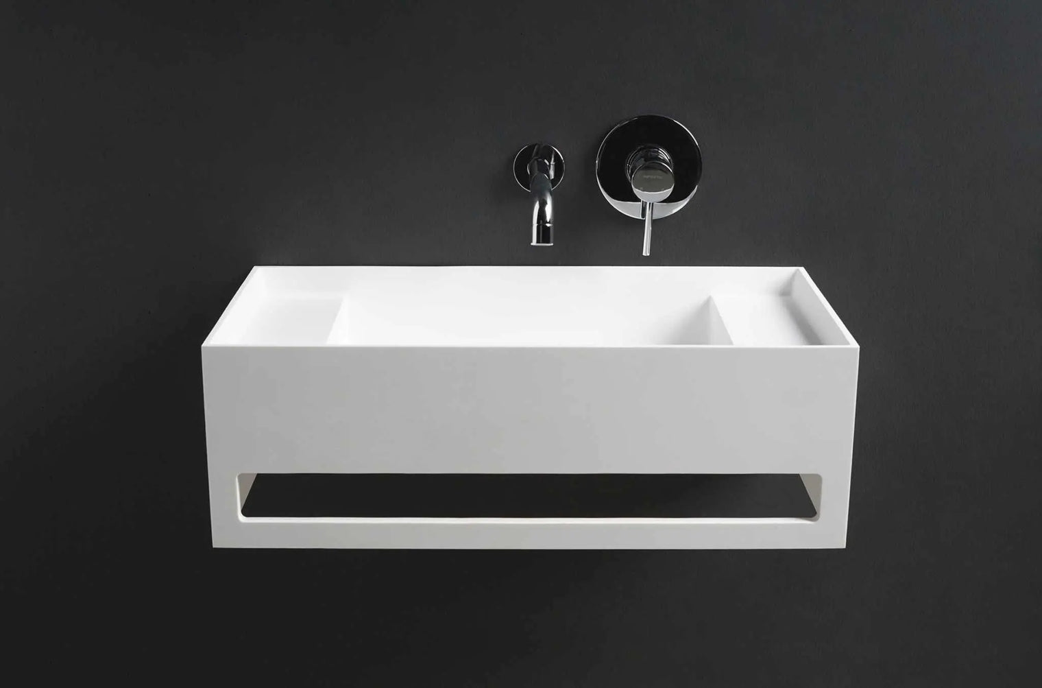 CUBE-X WM 60 w/Towel Bar & Deck-WALL MOUNT WASHBASINS-訂造一體無縫洗手盆,Tailor made Washbasins,waterbasin hk, 浴室物料,浴室裝修,訂造洗手盆,浴室翻新,Bathroomware ,Bespoke bathroom,浴室配件,訂造浴室潔具,訂造浴室傢俬,香港 浴室設計 公司,best custom bathroom furniture HK, Infinite Bath