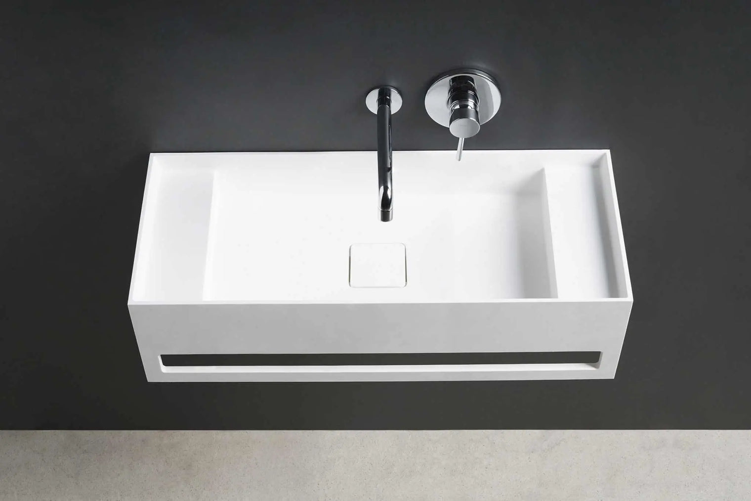 CUBE-X WM 70 w/Towel Bar & Deck-WALL MOUNT WASHBASINS-訂造一體無縫洗手盆,Tailor made Washbasins,waterbasin hk, 浴室物料,浴室裝修,訂造洗手盆,浴室翻新,Bathroomware ,Bespoke bathroom,浴室配件,訂造浴室潔具,訂造浴室傢俬,香港 浴室設計 公司,best custom bathroom furniture HK, Infinite Bath