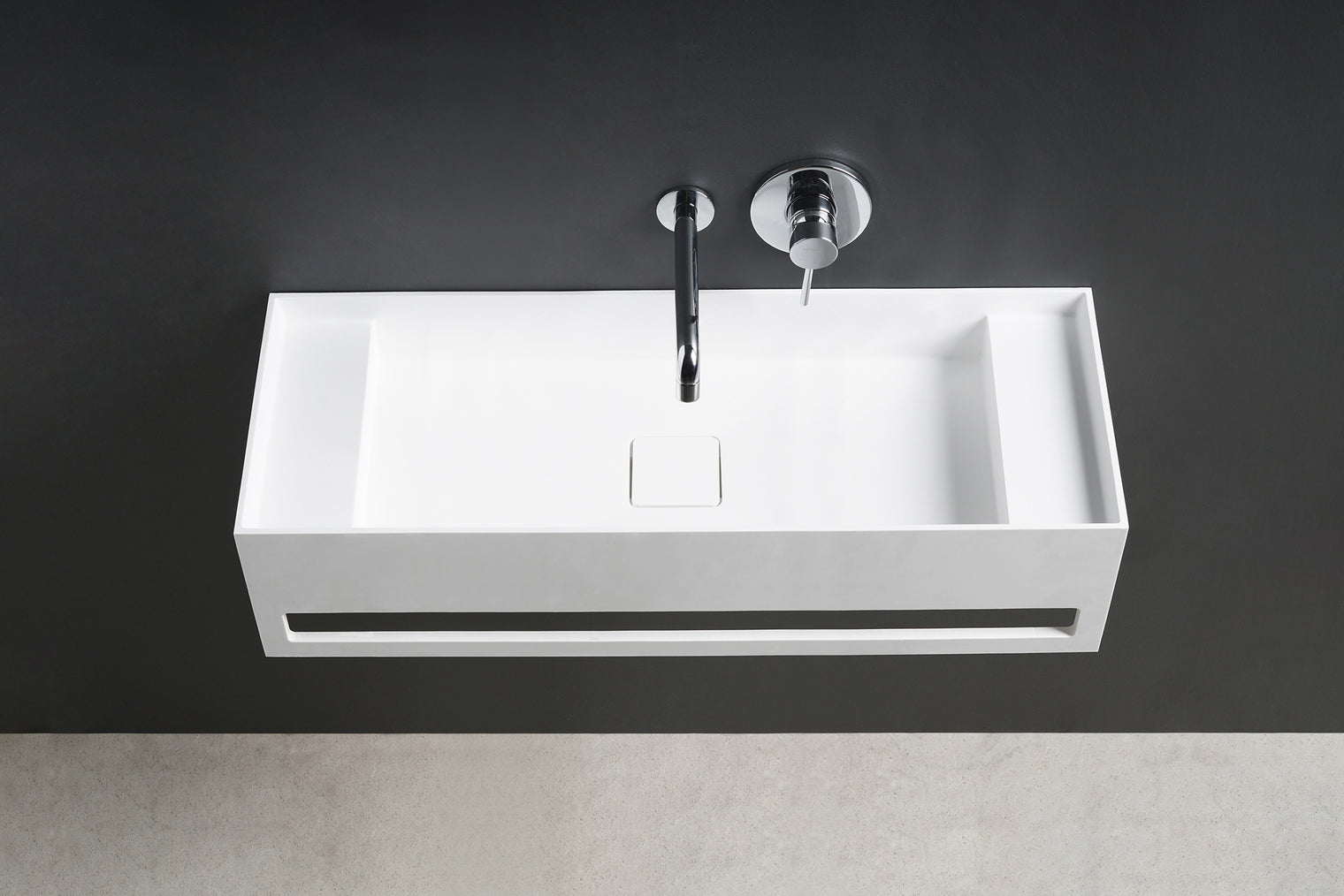 CUBE-X WM 80 w/Towel Bar & Deck-WALL MOUNT WASHBASINS-訂造一體無縫洗手盆,Tailor made Washbasins,waterbasin hk, 浴室物料,浴室裝修,訂造洗手盆,浴室翻新,Bathroomware ,Bespoke bathroom,浴室配件,訂造浴室潔具,訂造浴室傢俬,香港 浴室設計 公司,best custom bathroom furniture HK, Infinite Bath