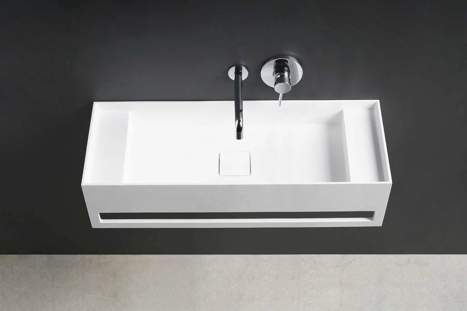 CUBE-X WM 80 w/Towel Bar & Deck-WALL MOUNT WASHBASINS-訂造一體無縫洗手盆,Tailor made Washbasins,waterbasin hk, 浴室物料,浴室裝修,訂造洗手盆,浴室翻新,Bathroomware ,Bespoke bathroom,浴室配件,訂造浴室潔具,訂造浴室傢俬,香港 浴室設計 公司,best custom bathroom furniture HK, Infinite Bath