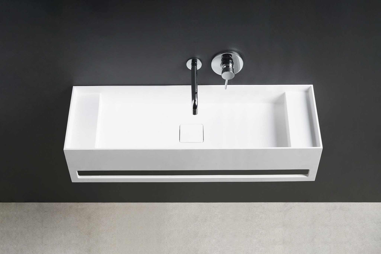 CUBE-X WM 90 w/Towel Bar & Deck-WALL MOUNT WASHBASINS-訂造一體無縫洗手盆,Tailor made Washbasins,waterbasin hk, 浴室物料,浴室裝修,訂造洗手盆,浴室翻新,Bathroomware ,Bespoke bathroom,浴室配件,訂造浴室潔具,訂造浴室傢俬,香港 浴室設計 公司,best custom bathroom furniture HK, Infinite Bath