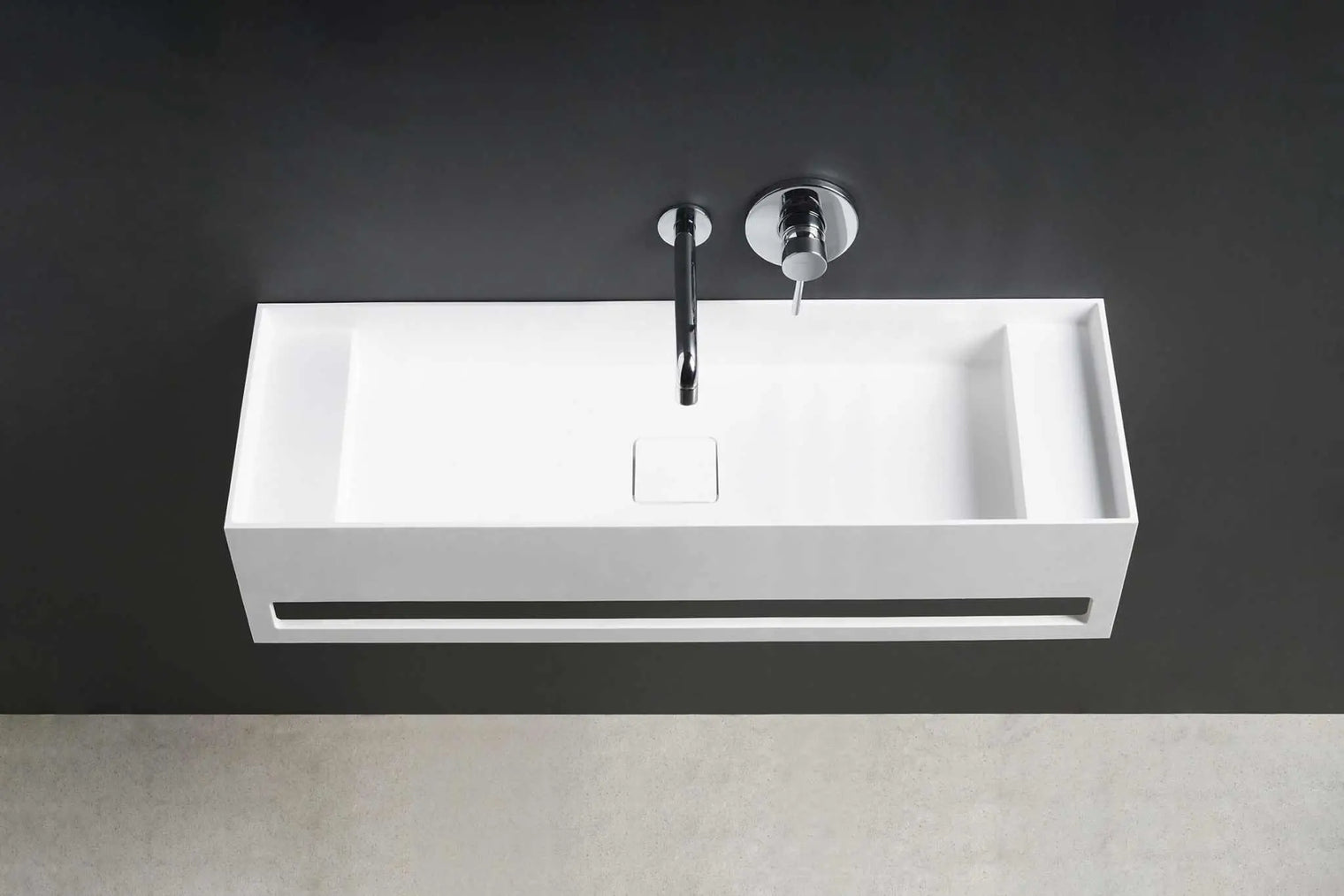 CUBE-X WM 90 w/Towel Bar & Deck-WALL MOUNT WASHBASINS-訂造一體無縫洗手盆,Tailor made Washbasins,waterbasin hk, 浴室物料,浴室裝修,訂造洗手盆,浴室翻新,Bathroomware ,Bespoke bathroom,浴室配件,訂造浴室潔具,訂造浴室傢俬,香港 浴室設計 公司,best custom bathroom furniture HK, Infinite Bath
