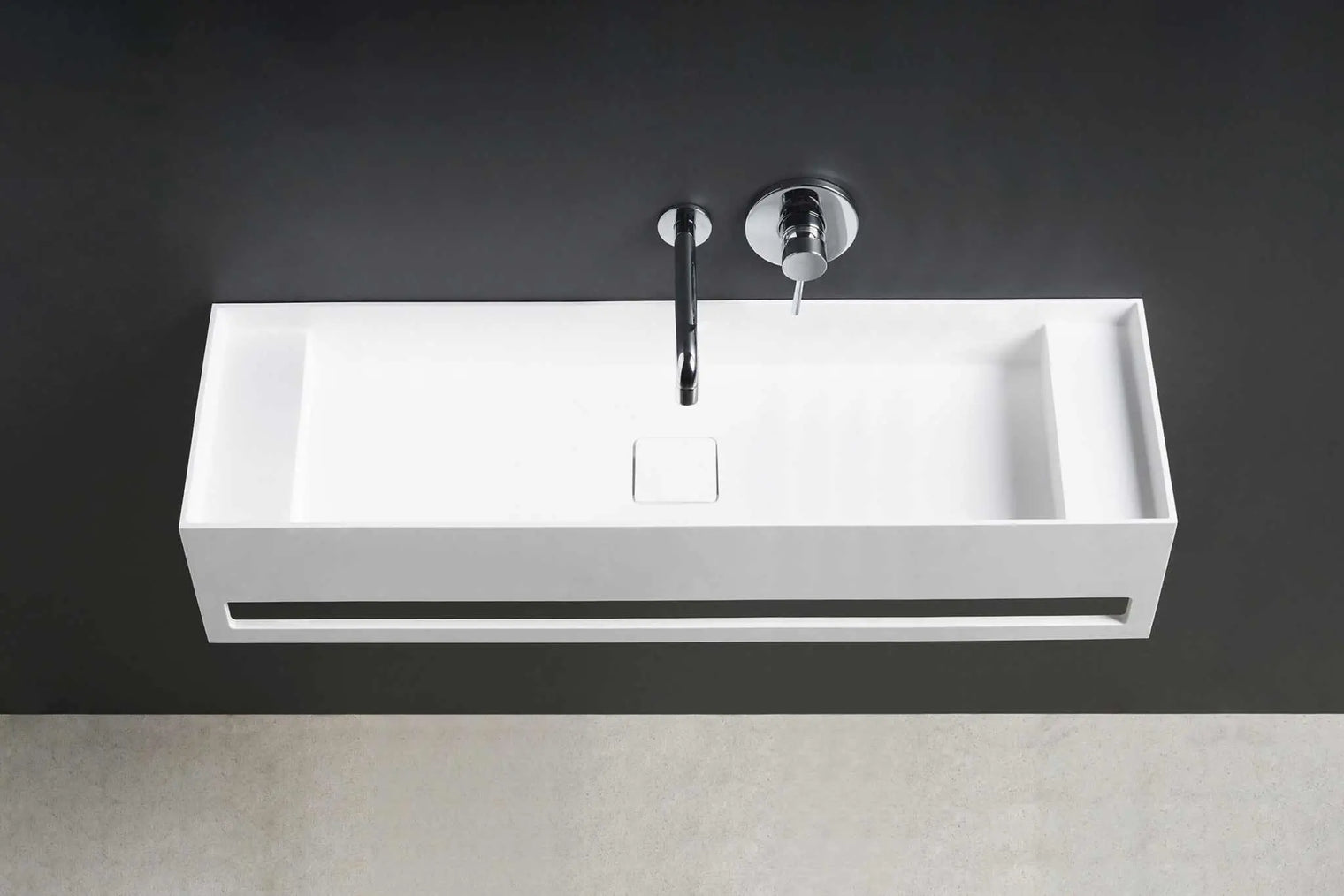 CUBE-X WM 100 w/Towel Bar & Deck-WALL MOUNT WASHBASINS-訂造一體無縫洗手盆,Tailor made Washbasins,waterbasin hk, 浴室物料,浴室裝修,訂造洗手盆,浴室翻新,Bathroomware ,Bespoke bathroom,浴室配件,訂造浴室潔具,訂造浴室傢俬,香港 浴室設計 公司,best custom bathroom furniture HK, Infinite Bath
