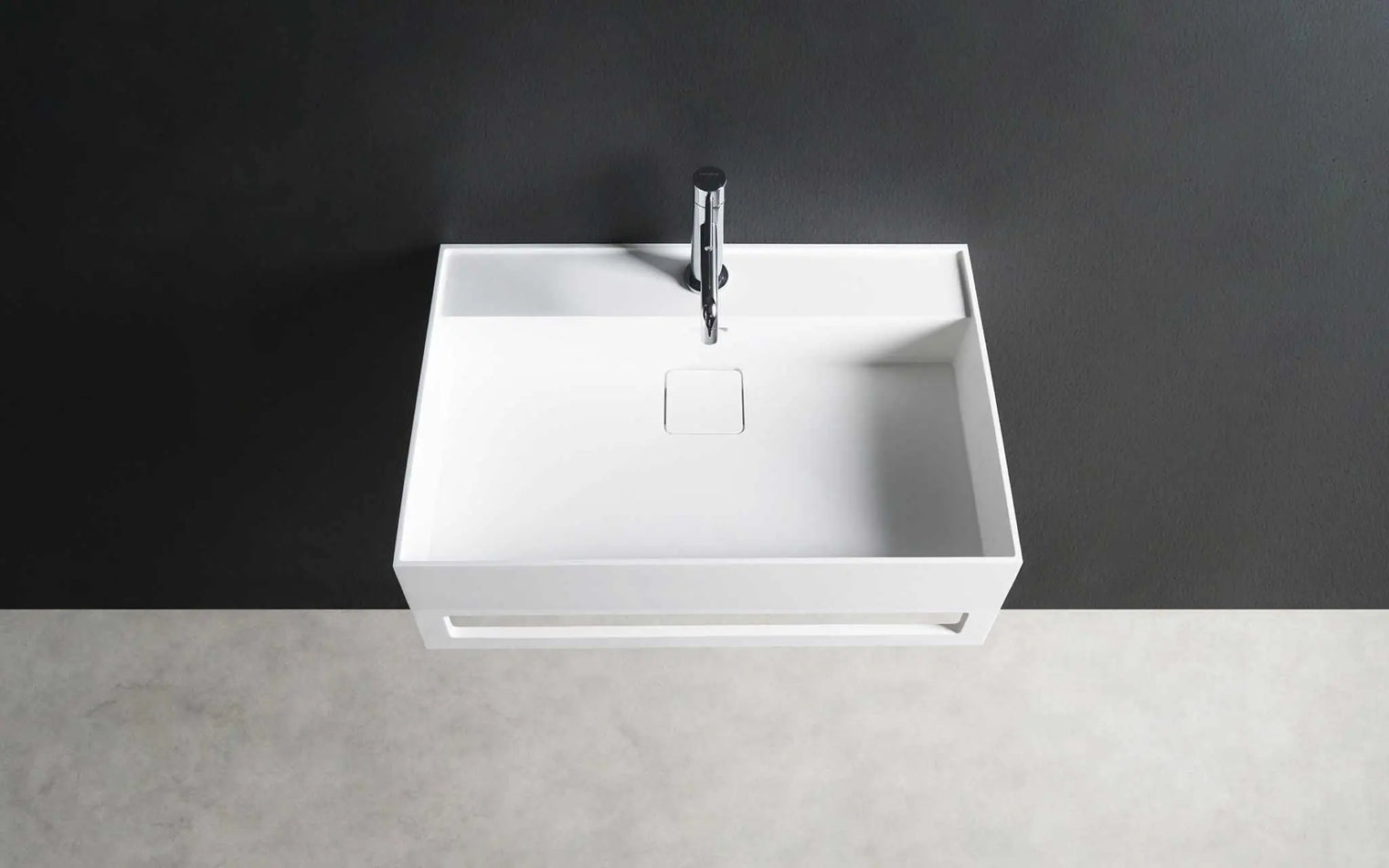 CUBE-X WM 40 w/Towel Bar-WALL MOUNT WASHBASINS-訂造一體無縫洗手盆,Tailor made Washbasins,waterbasin hk, 浴室物料,浴室裝修,訂造洗手盆,浴室翻新,Bathroomware ,Bespoke bathroom,浴室配件,訂造浴室潔具,訂造浴室傢俬,香港 浴室設計 公司,best custom bathroom furniture HK, Infinite Bath