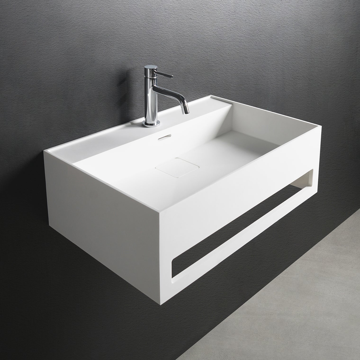 CUBE-X WM 40 w/Towel Bar-WALL MOUNT WASHBASINS-訂造一體無縫洗手盆,Tailor made Washbasins,waterbasin hk, 浴室物料,浴室裝修,訂造洗手盆,浴室翻新,Bathroomware ,Bespoke bathroom,浴室配件,訂造浴室潔具,訂造浴室傢俬,香港 浴室設計 公司,best custom bathroom furniture HK, Infinite Bath