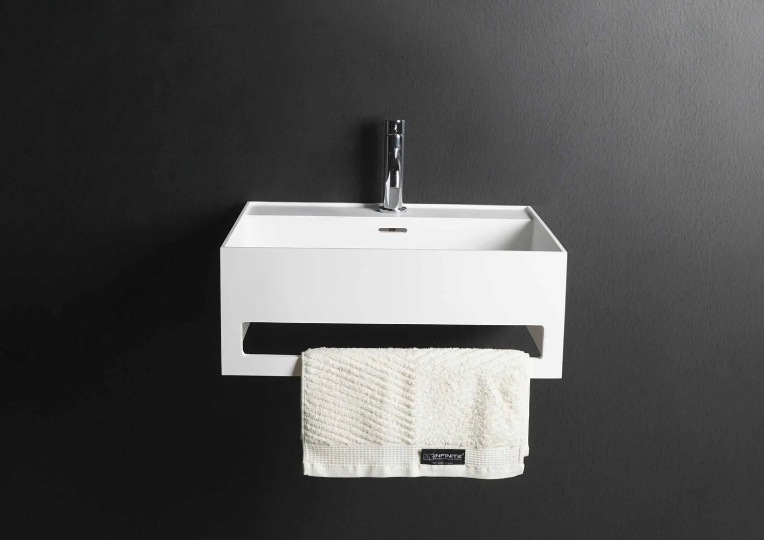 CUBE-X WM 50 w/Towel Bar-WALL MOUNT WASHBASINS-訂造一體無縫洗手盆,Tailor made Washbasins,waterbasin hk, 浴室物料,浴室裝修,訂造洗手盆,浴室翻新,Bathroomware ,Bespoke bathroom,浴室配件,訂造浴室潔具,訂造浴室傢俬,香港 浴室設計 公司,best custom bathroom furniture HK, Infinite Bath