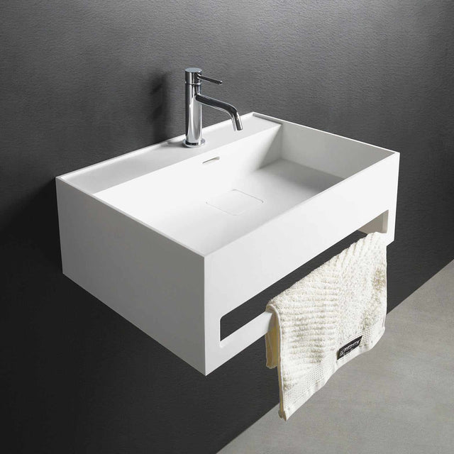 CUBE-X WM 50 w/Towel Bar-WALL MOUNT WASHBASINS-訂造一體無縫洗手盆,Tailor made Washbasins,waterbasin hk, 浴室物料,浴室裝修,訂造洗手盆,浴室翻新,Bathroomware ,Bespoke bathroom,浴室配件,訂造浴室潔具,訂造浴室傢俬,香港 浴室設計 公司,best custom bathroom furniture HK, Infinite Bath
