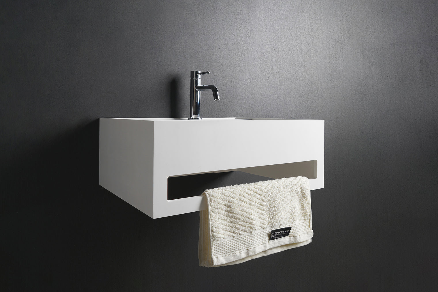 CUBE-X WM 50 w/Towel Bar-WALL MOUNT WASHBASINS-訂造一體無縫洗手盆,Tailor made Washbasins,waterbasin hk, 浴室物料,浴室裝修,訂造洗手盆,浴室翻新,Bathroomware ,Bespoke bathroom,浴室配件,訂造浴室潔具,訂造浴室傢俬,香港 浴室設計 公司,best custom bathroom furniture HK, Infinite Bath