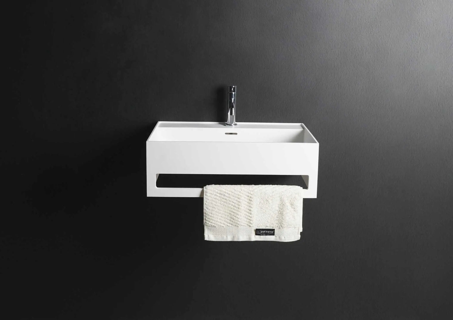 CUBE-X WM 60 w/Towel Bar-WALL MOUNT WASHBASINS-訂造一體無縫洗手盆,Tailor made Washbasins,waterbasin hk, 浴室物料,浴室裝修,訂造洗手盆,浴室翻新,Bathroomware ,Bespoke bathroom,浴室配件,訂造浴室潔具,訂造浴室傢俬,香港 浴室設計 公司,best custom bathroom furniture HK, Infinite Bath