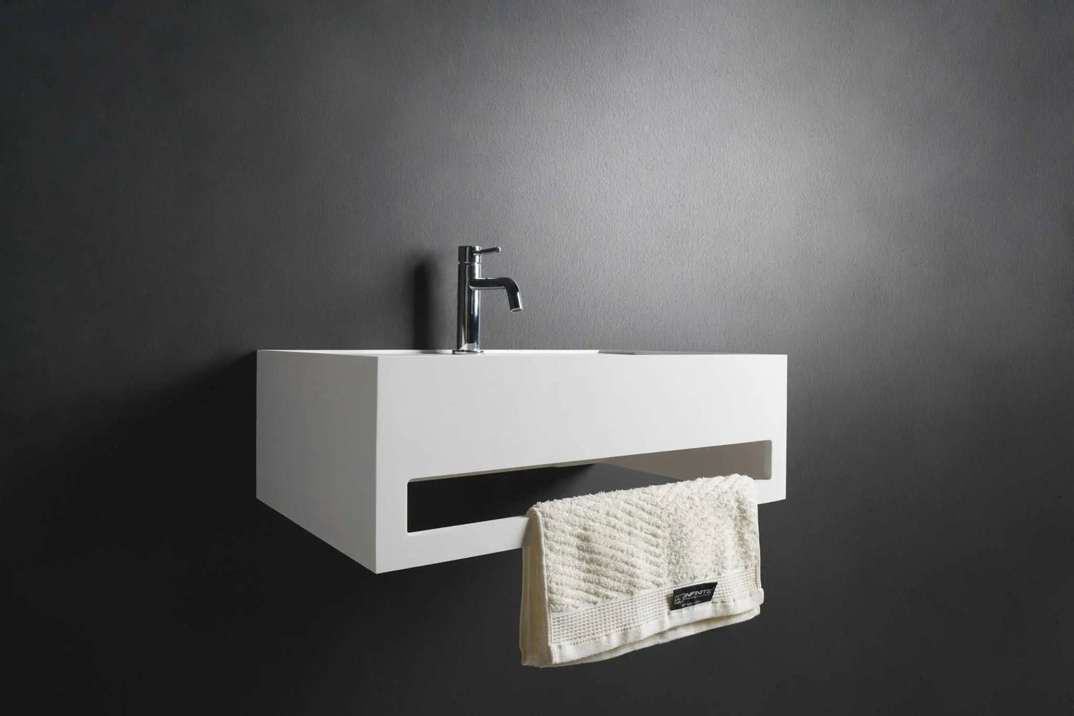 CUBE-X WM 60 w/Towel Bar-WALL MOUNT WASHBASINS-訂造一體無縫洗手盆,Tailor made Washbasins,waterbasin hk, 浴室物料,浴室裝修,訂造洗手盆,浴室翻新,Bathroomware ,Bespoke bathroom,浴室配件,訂造浴室潔具,訂造浴室傢俬,香港 浴室設計 公司,best custom bathroom furniture HK, Infinite Bath
