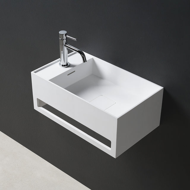 CUBE-X WM 50L w/Towel Bar-WALL MOUNT WASHBASINS-訂造一體無縫洗手盆,Tailor made Washbasins,waterbasin hk, 浴室物料,浴室裝修,訂造洗手盆,浴室翻新,Bathroomware ,Bespoke bathroom,浴室配件,訂造浴室潔具,訂造浴室傢俬,香港 浴室設計 公司,best custom bathroom furniture HK, Infinite Bath