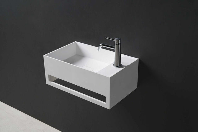 CUBE-X WM 50R w/Towel Bar-WALL MOUNT WASHBASINS-訂造一體無縫洗手盆,Tailor made Washbasins,waterbasin hk, 浴室物料,浴室裝修,訂造洗手盆,浴室翻新,Bathroomware ,Bespoke bathroom,浴室配件,訂造浴室潔具,訂造浴室傢俬,香港 浴室設計 公司,best custom bathroom furniture HK, Infinite Bath