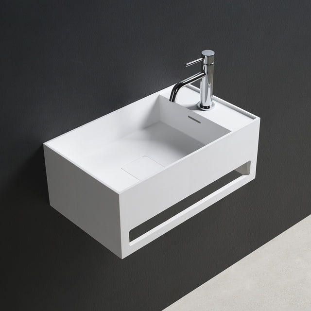 CUBE-X WM 50R w/Towel Bar-WALL MOUNT WASHBASINS-訂造一體無縫洗手盆,Tailor made Washbasins,waterbasin hk, 浴室物料,浴室裝修,訂造洗手盆,浴室翻新,Bathroomware ,Bespoke bathroom,浴室配件,訂造浴室潔具,訂造浴室傢俬,香港 浴室設計 公司,best custom bathroom furniture HK, Infinite Bath