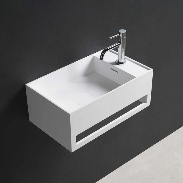 CUBE-X WM 50R w/Towel Bar-WALL MOUNT WASHBASINS-訂造一體無縫洗手盆,Tailor made Washbasins,waterbasin hk, 浴室物料,浴室裝修,訂造洗手盆,浴室翻新,Bathroomware ,Bespoke bathroom,浴室配件,訂造浴室潔具,訂造浴室傢俬,香港 浴室設計 公司,best custom bathroom furniture HK, Infinite Bath