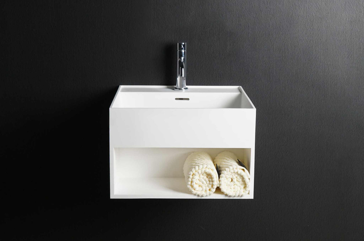 CUBE-X WM 30 w/Shelf-WALL MOUNT WASHBASINS-訂造一體無縫洗手盆,Tailor made Washbasins,waterbasin hk, 浴室物料,浴室裝修,訂造洗手盆,浴室翻新,Bathroomware ,Bespoke bathroom,浴室配件,訂造浴室潔具,訂造浴室傢俬,香港 浴室設計 公司,best custom bathroom furniture HK, Infinite Bath