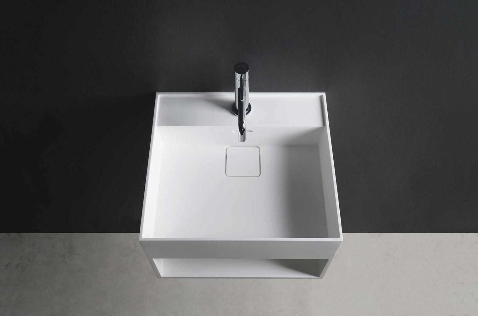 CUBE-X WM 30 w/Shelf-WALL MOUNT WASHBASINS-訂造一體無縫洗手盆,Tailor made Washbasins,waterbasin hk, 浴室物料,浴室裝修,訂造洗手盆,浴室翻新,Bathroomware ,Bespoke bathroom,浴室配件,訂造浴室潔具,訂造浴室傢俬,香港 浴室設計 公司,best custom bathroom furniture HK, Infinite Bath