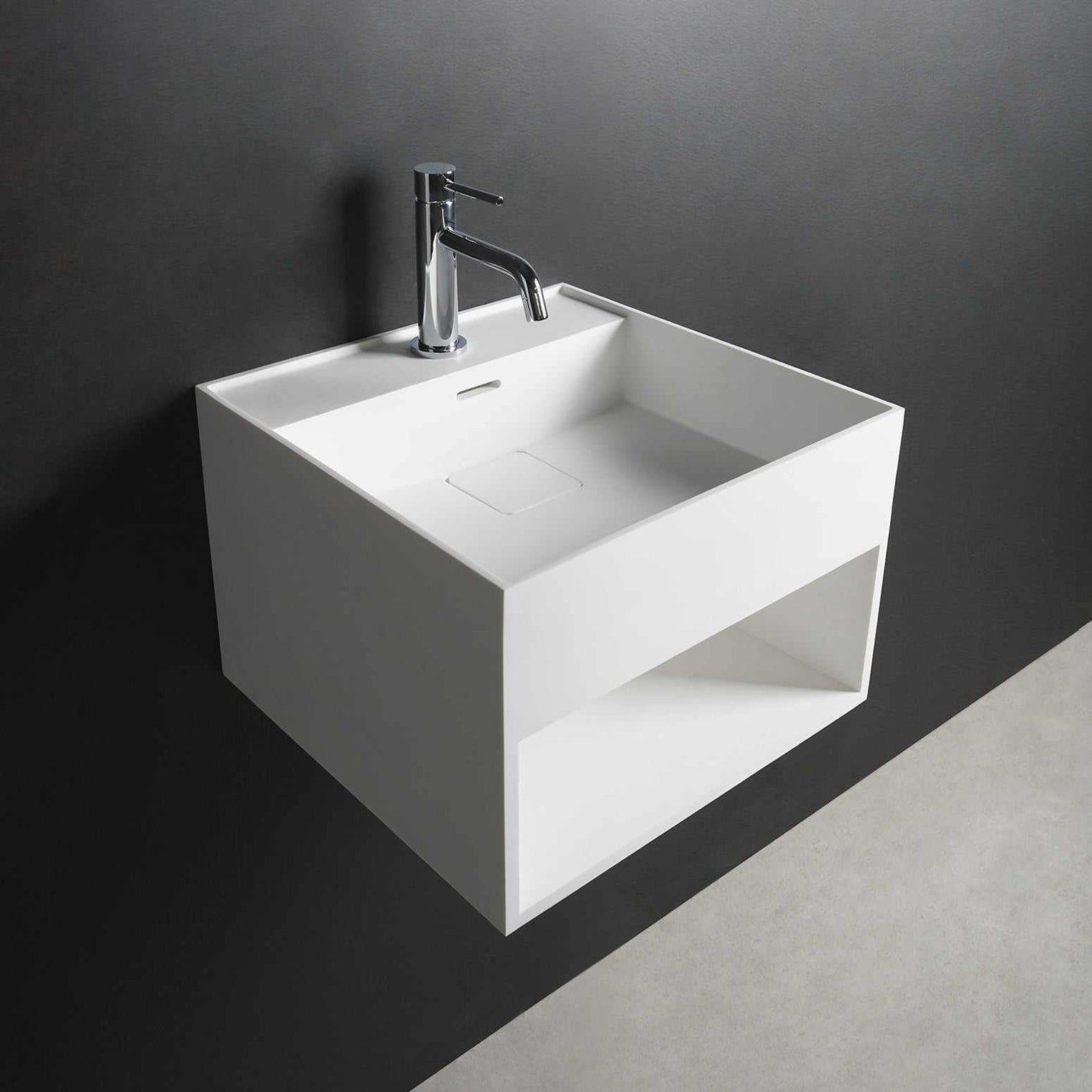 CUBE-X WM 30 w/Shelf-WALL MOUNT WASHBASINS-訂造一體無縫洗手盆,Tailor made Washbasins,waterbasin hk, 浴室物料,浴室裝修,訂造洗手盆,浴室翻新,Bathroomware ,Bespoke bathroom,浴室配件,訂造浴室潔具,訂造浴室傢俬,香港 浴室設計 公司,best custom bathroom furniture HK, Infinite Bath
