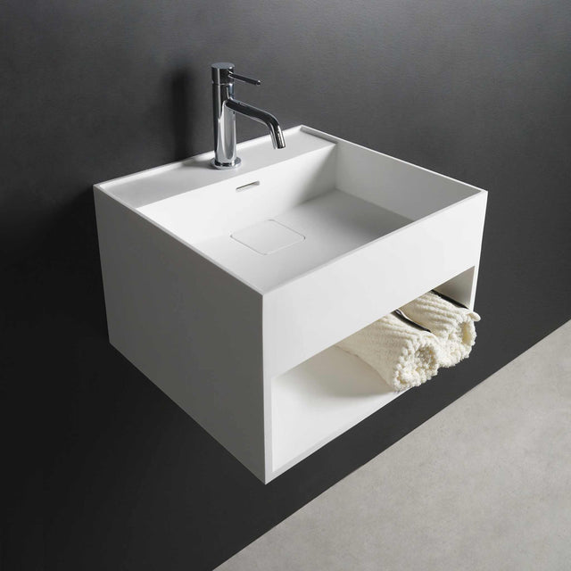 CUBE-X WM 30 w/Shelf-WALL MOUNT WASHBASINS-訂造一體無縫洗手盆,Tailor made Washbasins,waterbasin hk, 浴室物料,浴室裝修,訂造洗手盆,浴室翻新,Bathroomware ,Bespoke bathroom,浴室配件,訂造浴室潔具,訂造浴室傢俬,香港 浴室設計 公司,best custom bathroom furniture HK, Infinite Bath