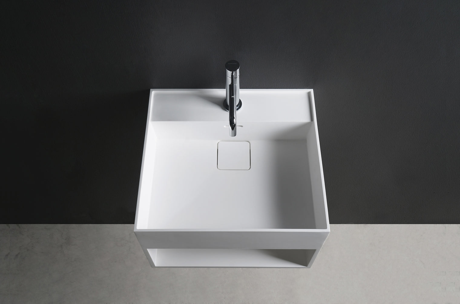 CUBE-X WM 40 w/Shelf-WALL MOUNT WASHBASINS-訂造一體無縫洗手盆,Tailor made Washbasins,waterbasin hk, 浴室物料,浴室裝修,訂造洗手盆,浴室翻新,Bathroomware ,Bespoke bathroom,浴室配件,訂造浴室潔具,訂造浴室傢俬,香港 浴室設計 公司,best custom bathroom furniture HK, Infinite Bath