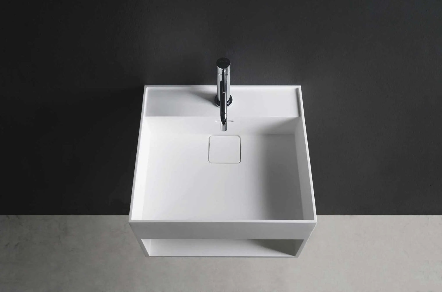 CUBE-X WM 40 w/Shelf-WALL MOUNT WASHBASINS-訂造一體無縫洗手盆,Tailor made Washbasins,waterbasin hk, 浴室物料,浴室裝修,訂造洗手盆,浴室翻新,Bathroomware ,Bespoke bathroom,浴室配件,訂造浴室潔具,訂造浴室傢俬,香港 浴室設計 公司,best custom bathroom furniture HK, Infinite Bath