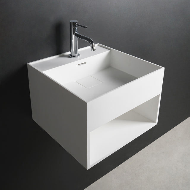 CUBE-X WM 40 w/Shelf-WALL MOUNT WASHBASINS-訂造一體無縫洗手盆,Tailor made Washbasins,waterbasin hk, 浴室物料,浴室裝修,訂造洗手盆,浴室翻新,Bathroomware ,Bespoke bathroom,浴室配件,訂造浴室潔具,訂造浴室傢俬,香港 浴室設計 公司,best custom bathroom furniture HK, Infinite Bath