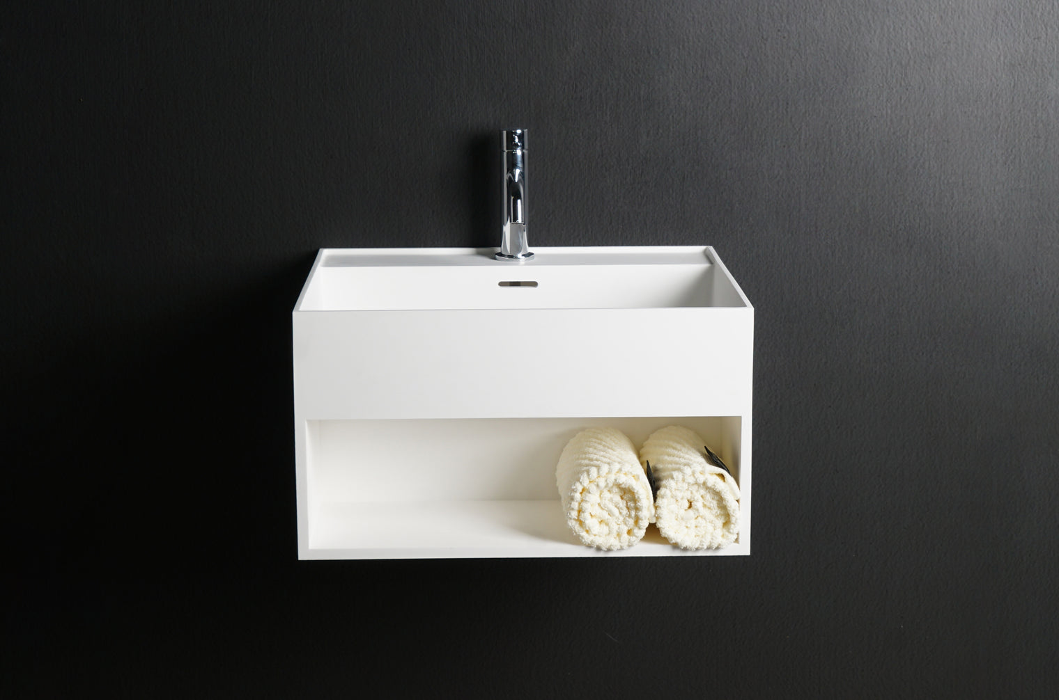 CUBE-X WM 50 w/Shelf-WALL MOUNT WASHBASINS-訂造一體無縫洗手盆,Tailor made Washbasins,waterbasin hk, 浴室物料,浴室裝修,訂造洗手盆,浴室翻新,Bathroomware ,Bespoke bathroom,浴室配件,訂造浴室潔具,訂造浴室傢俬,香港 浴室設計 公司,best custom bathroom furniture HK, Infinite Bath