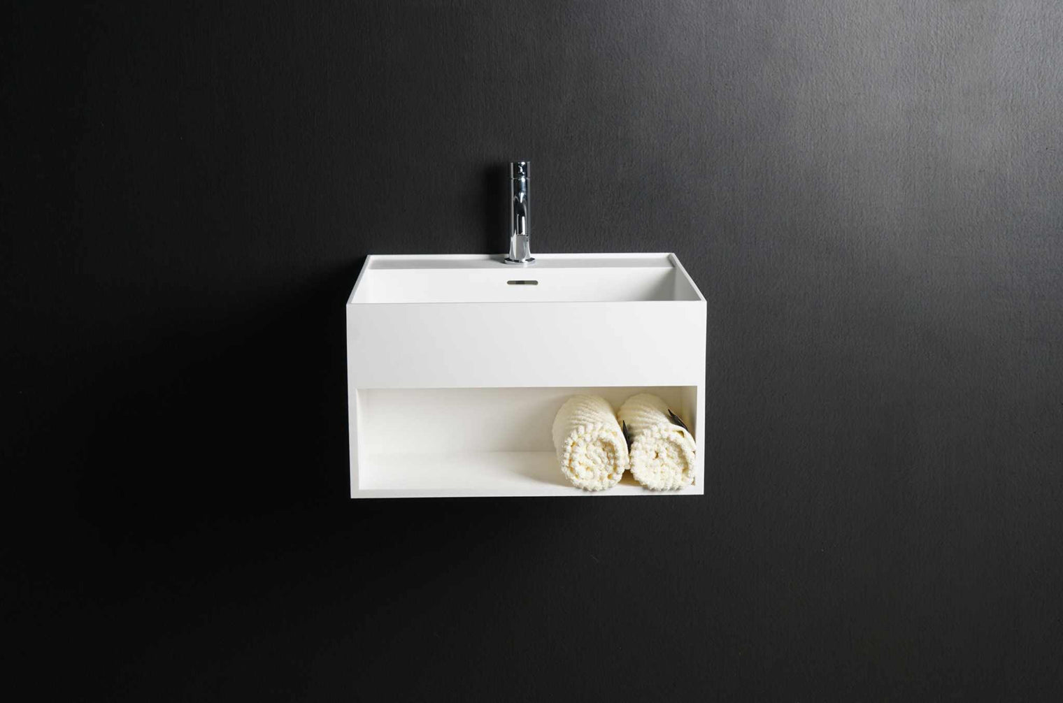 CUBE-X WM 60 w/Shelf-WALL MOUNT WASHBASINS-訂造一體無縫洗手盆,Tailor made Washbasins,waterbasin hk, 浴室物料,浴室裝修,訂造洗手盆,浴室翻新,Bathroomware ,Bespoke bathroom,浴室配件,訂造浴室潔具,訂造浴室傢俬,香港 浴室設計 公司,best custom bathroom furniture HK, Infinite Bath