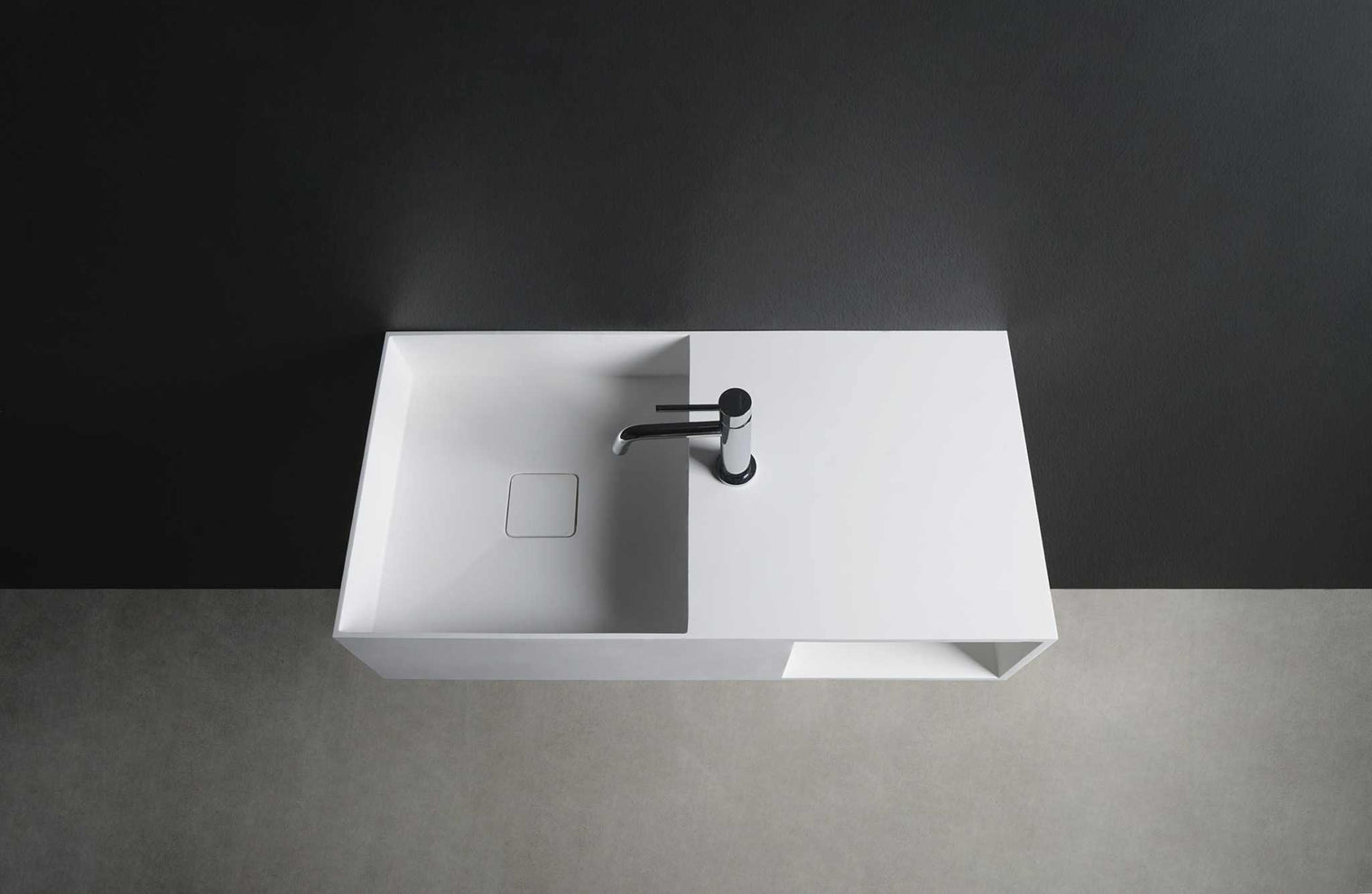 CUBE-X WM 80L w/Shelf-WALL MOUNT WASHBASINS-訂造一體無縫洗手盆,Tailor made Washbasins,waterbasin hk, 浴室物料,浴室裝修,訂造洗手盆,浴室翻新,Bathroomware ,Bespoke bathroom,浴室配件,訂造浴室潔具,訂造浴室傢俬,香港 浴室設計 公司,best custom bathroom furniture HK, Infinite Bath