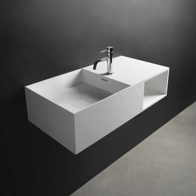 CUBE-X WM 80L w/Shelf-WALL MOUNT WASHBASINS-訂造一體無縫洗手盆,Tailor made Washbasins,waterbasin hk, 浴室物料,浴室裝修,訂造洗手盆,浴室翻新,Bathroomware ,Bespoke bathroom,浴室配件,訂造浴室潔具,訂造浴室傢俬,香港 浴室設計 公司,best custom bathroom furniture HK, Infinite Bath