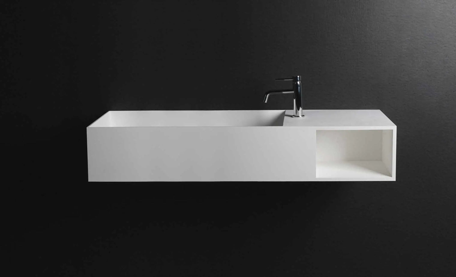 CUBE-X WM 140L w/Shelf-WALL MOUNT WASHBASINS-訂造一體無縫洗手盆,Tailor made Washbasins,waterbasin hk, 浴室物料,浴室裝修,訂造洗手盆,浴室翻新,Bathroomware ,Bespoke bathroom,浴室配件,訂造浴室潔具,訂造浴室傢俬,香港 浴室設計 公司,best custom bathroom furniture HK, Infinite Bath