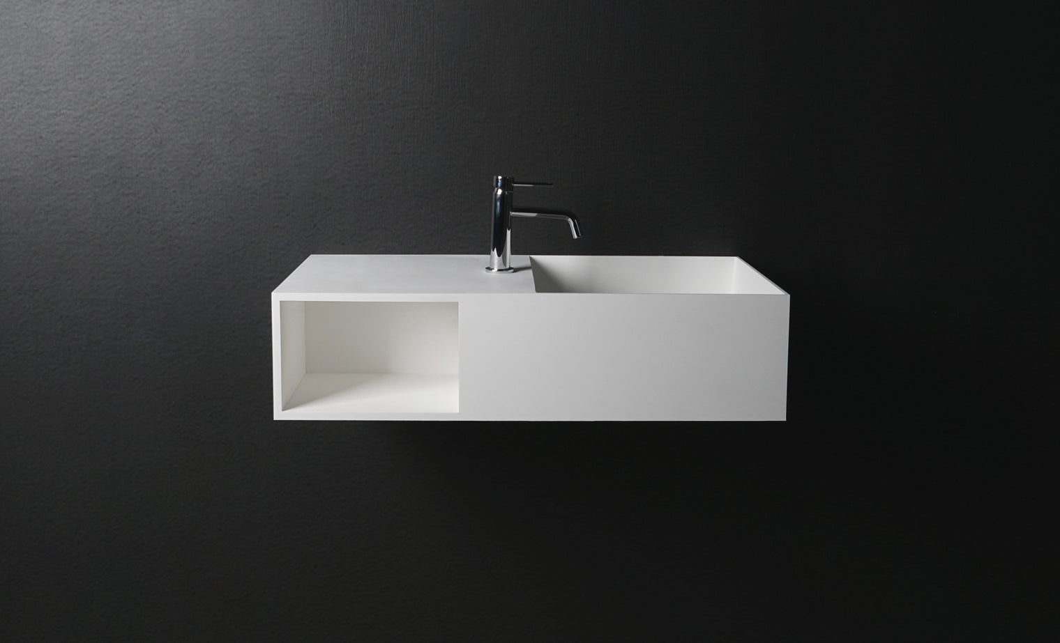 CUBE-X WM 80R w/Shelf-WALL MOUNT WASHBASINS-訂造一體無縫洗手盆,Tailor made Washbasins,waterbasin hk, 浴室物料,浴室裝修,訂造洗手盆,浴室翻新,Bathroomware ,Bespoke bathroom,浴室配件,訂造浴室潔具,訂造浴室傢俬,香港 浴室設計 公司,best custom bathroom furniture HK, Infinite Bath