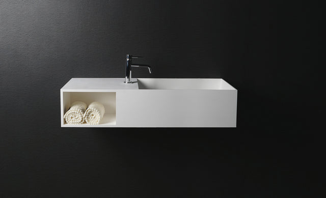 CUBE-X WM 100R w/Shelf-WALL MOUNT WASHBASINS-訂造一體無縫洗手盆,Tailor made Washbasins,waterbasin hk, 浴室物料,浴室裝修,訂造洗手盆,浴室翻新,Bathroomware ,Bespoke bathroom,浴室配件,訂造浴室潔具,訂造浴室傢俬,香港 浴室設計 公司,best custom bathroom furniture HK, Infinite Bath