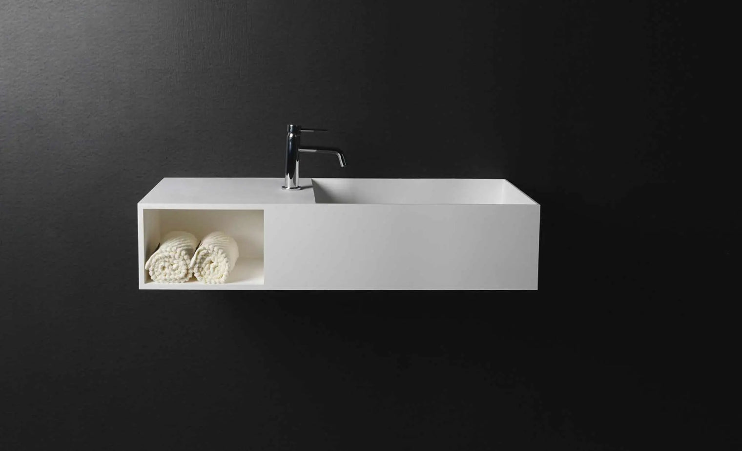 CUBE-X WM 100R w/Shelf-WALL MOUNT WASHBASINS-訂造一體無縫洗手盆,Tailor made Washbasins,waterbasin hk, 浴室物料,浴室裝修,訂造洗手盆,浴室翻新,Bathroomware ,Bespoke bathroom,浴室配件,訂造浴室潔具,訂造浴室傢俬,香港 浴室設計 公司,best custom bathroom furniture HK, Infinite Bath