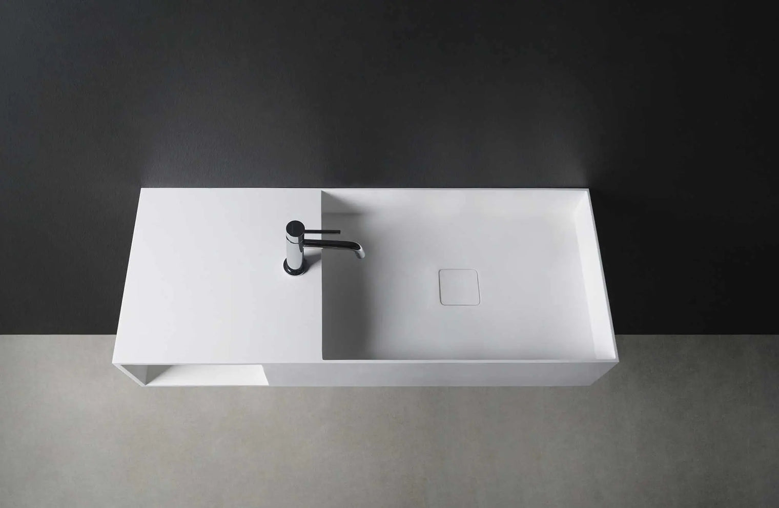 CUBE-X WM 100R w/Shelf-WALL MOUNT WASHBASINS-訂造一體無縫洗手盆,Tailor made Washbasins,waterbasin hk, 浴室物料,浴室裝修,訂造洗手盆,浴室翻新,Bathroomware ,Bespoke bathroom,浴室配件,訂造浴室潔具,訂造浴室傢俬,香港 浴室設計 公司,best custom bathroom furniture HK, Infinite Bath