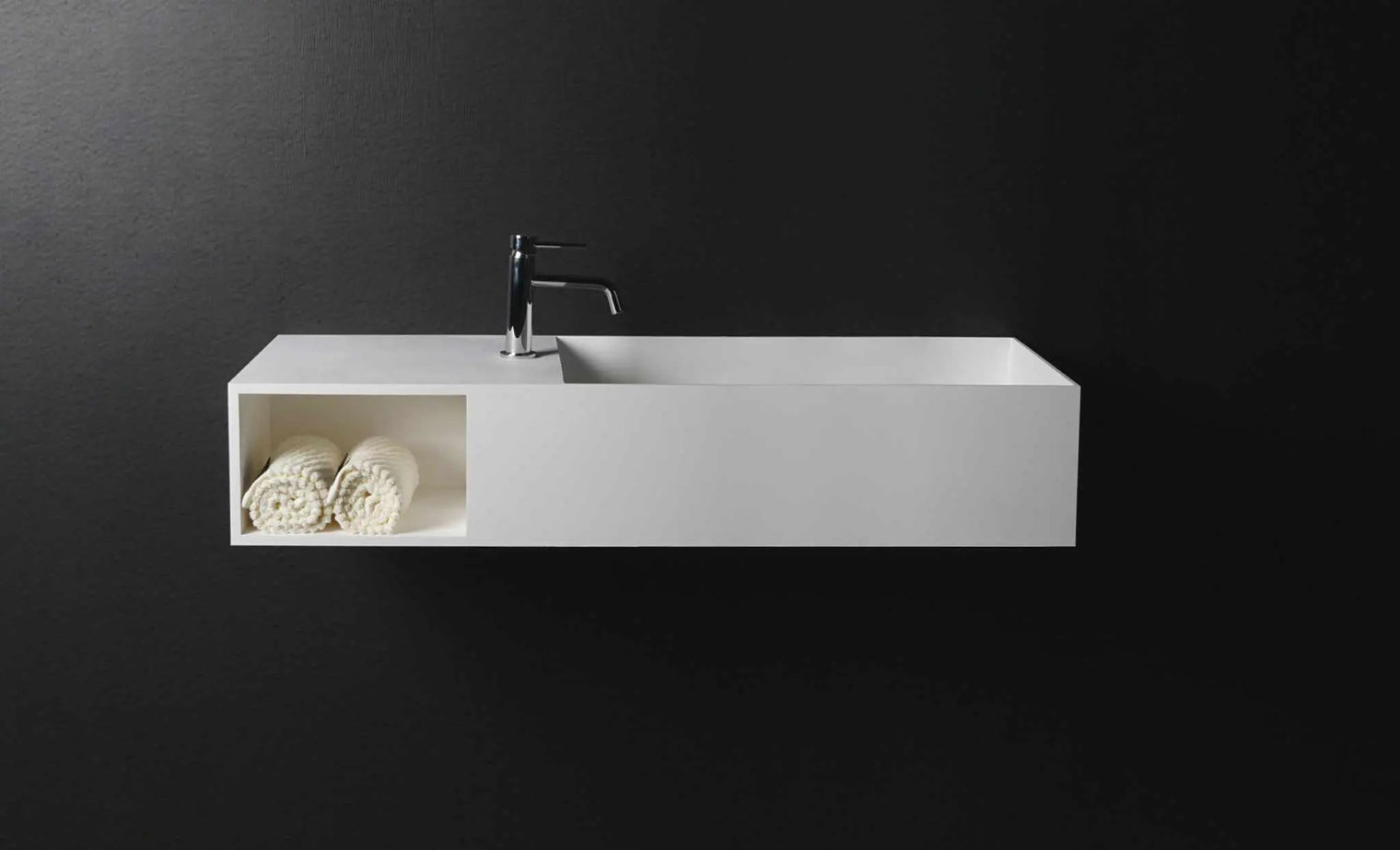 CUBE-X WM 120R w/Shelf-WALL MOUNT WASHBASINS-訂造一體無縫洗手盆,Tailor made Washbasins,waterbasin hk, 浴室物料,浴室裝修,訂造洗手盆,浴室翻新,Bathroomware ,Bespoke bathroom,浴室配件,訂造浴室潔具,訂造浴室傢俬,香港 浴室設計 公司,best custom bathroom furniture HK, Infinite Bath