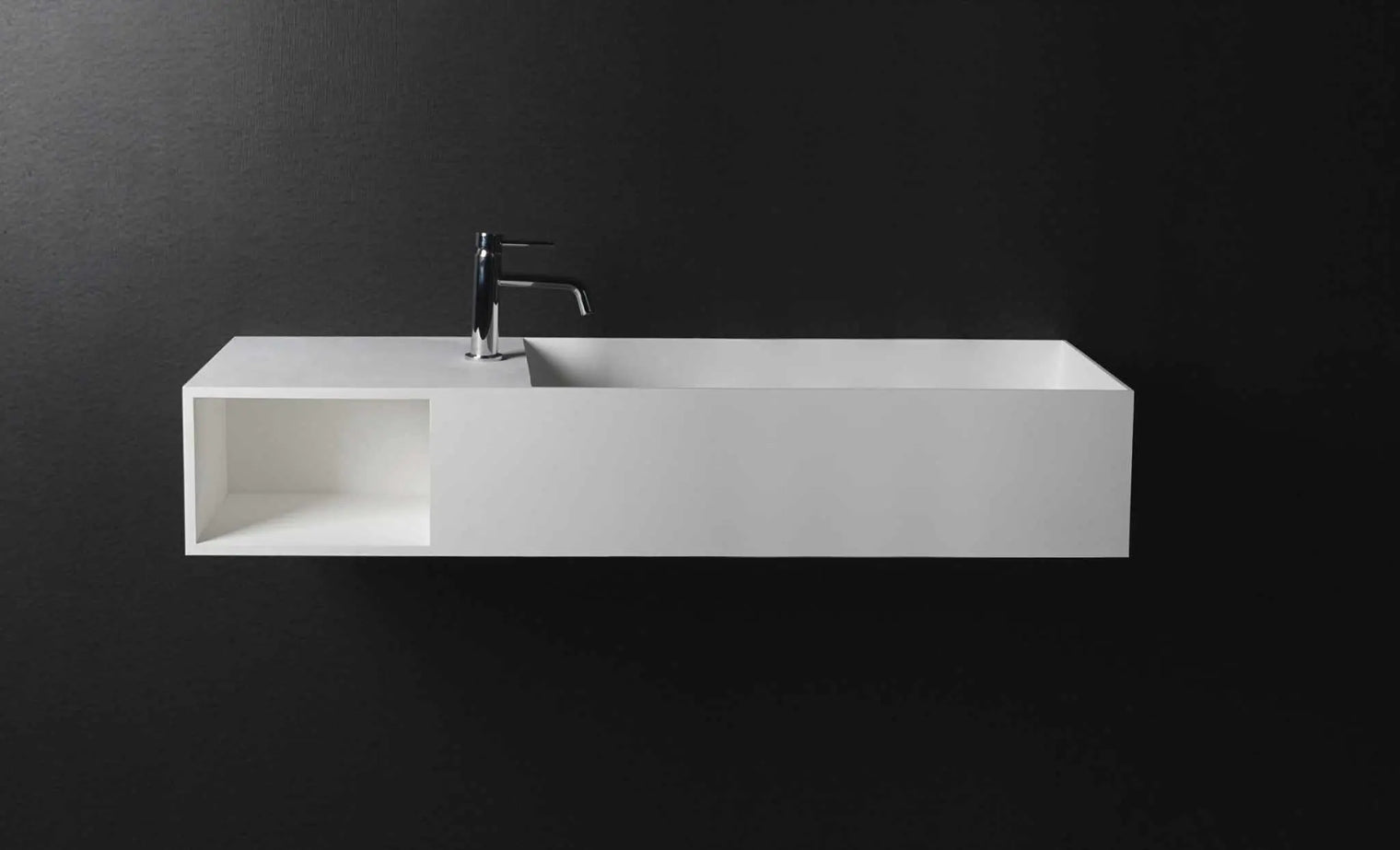 CUBE-X WM 140R w/Shelf-WALL MOUNT WASHBASINS-訂造一體無縫洗手盆,Tailor made Washbasins,waterbasin hk, 浴室物料,浴室裝修,訂造洗手盆,浴室翻新,Bathroomware ,Bespoke bathroom,浴室配件,訂造浴室潔具,訂造浴室傢俬,香港 浴室設計 公司,best custom bathroom furniture HK, Infinite Bath