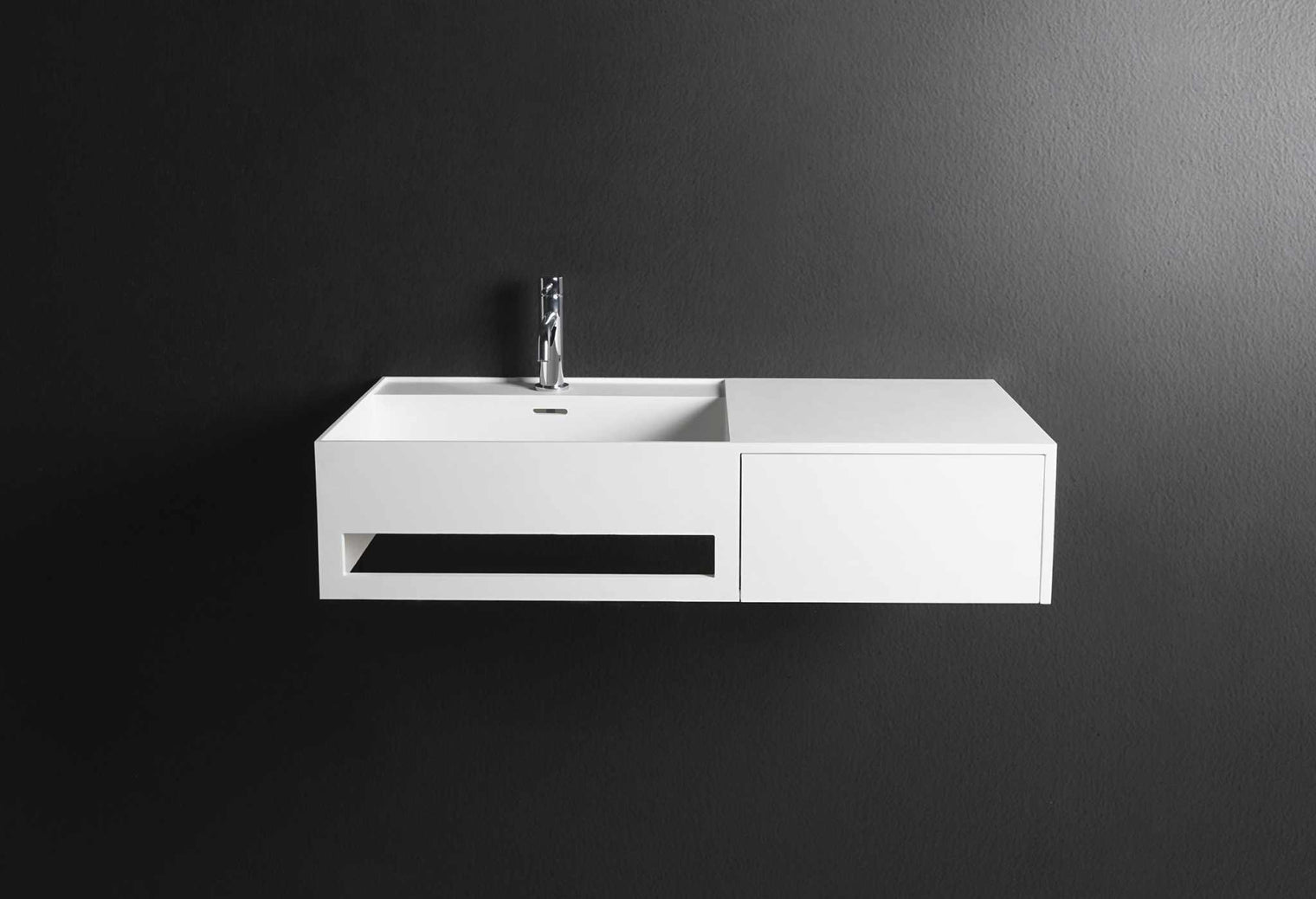 CUBE-X WM 90L w/Drawer-WALL MOUNT WASHBASINS-訂造一體無縫洗手盆,Tailor made Washbasins,waterbasin hk, 浴室物料,浴室裝修,訂造洗手盆,浴室翻新,Bathroomware ,Bespoke bathroom,浴室配件,訂造浴室潔具,訂造浴室傢俬,香港 浴室設計 公司,best custom bathroom furniture HK, Infinite Bath