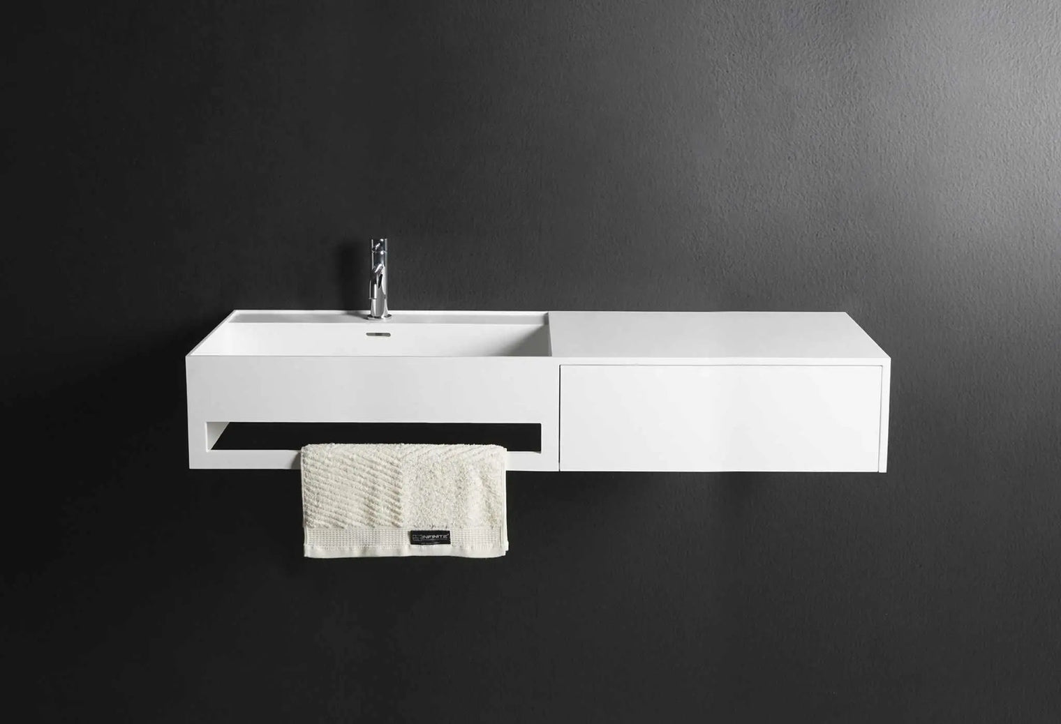 bathroom vanity CUBE-X WM 120L w/Drawer-WALL MOUNT WASHBASINS-訂造一體無縫洗手盆,Tailor made Washbasins,waterbasin hk, 浴室物料,浴室裝修,訂造洗手盆,浴室翻新,Bathroomware ,Bespoke bathroom,浴室配件,訂造浴室潔具,訂造浴室傢俬,香港 浴室設計 公司,best custom bathroom furniture HK, Infinite Bath