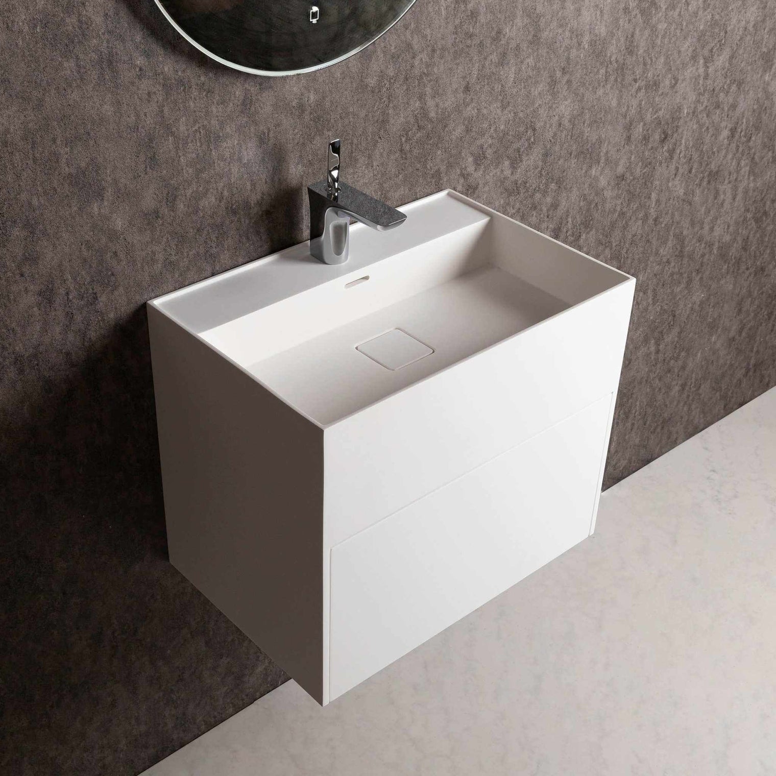 bathroom vanity CUBE-X WM 60 w/Drawer-WALL MOUNT WASHBASINS-訂造一體無縫洗手盆,Tailor made Washbasins,waterbasin hk, 浴室物料,浴室裝修,訂造洗手盆,浴室翻新,Bathroomware ,Bespoke bathroom,浴室配件,訂造浴室潔具,訂造浴室傢俬,香港 浴室設計 公司,best custom bathroom furniture HK, Infinite Bath