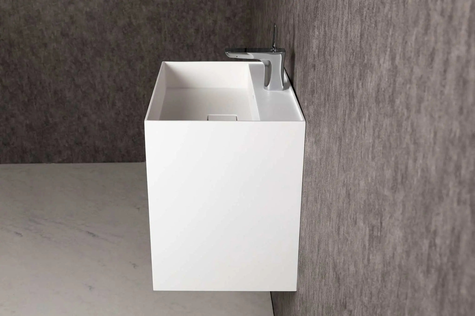 bathroom vanity CUBE-X WM 60 w/Drawer-WALL MOUNT WASHBASINS-訂造一體無縫洗手盆,Tailor made Washbasins,waterbasin hk, 浴室物料,浴室裝修,訂造洗手盆,浴室翻新,Bathroomware ,Bespoke bathroom,浴室配件,訂造浴室潔具,訂造浴室傢俬,香港 浴室設計 公司,best custom bathroom furniture HK, Infinite Bath