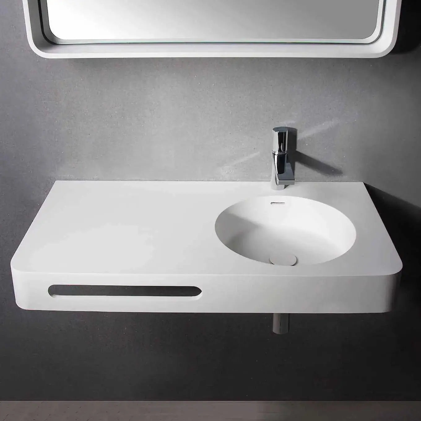 Cirque WM 90R-WALL MOUNT WASHBASINS-訂造一體無縫洗手盆,Tailor made Washbasins,waterbasin hk, 浴室物料,浴室裝修,訂造洗手盆,浴室翻新,Bathroomware ,Bespoke bathroom,浴室配件,訂造浴室潔具,訂造浴室傢俬,香港 浴室設計 公司,best custom bathroom furniture HK, Infinite Bath