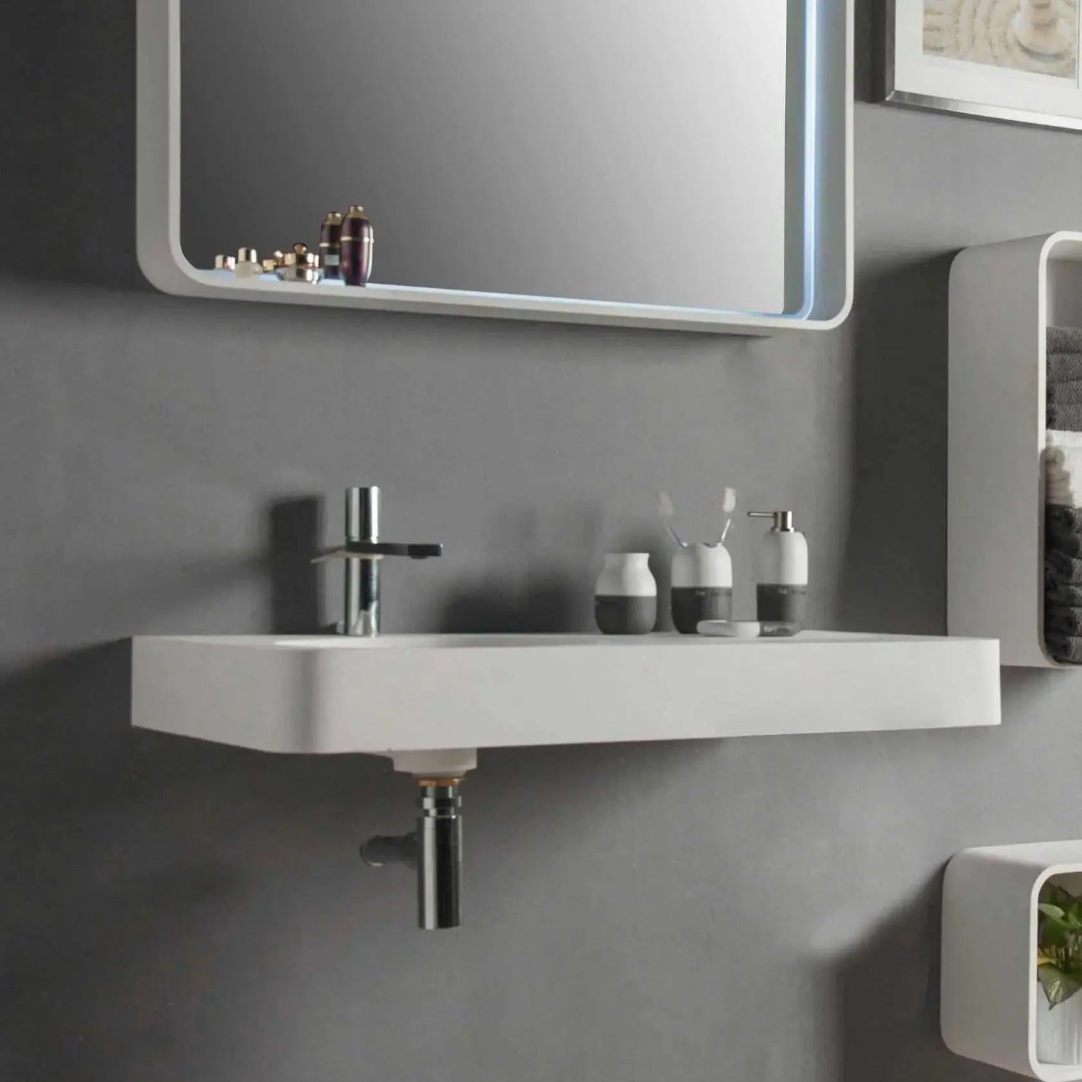 Cirque WM 55L-WALL MOUNT WASHBASINS-訂造一體無縫洗手盆,Tailor made Washbasins,waterbasin hk, 浴室物料,浴室裝修,訂造洗手盆,浴室翻新,Bathroomware ,Bespoke bathroom,浴室配件,訂造浴室潔具,訂造浴室傢俬,香港 浴室設計 公司,best custom bathroom furniture HK, Infinite Bath