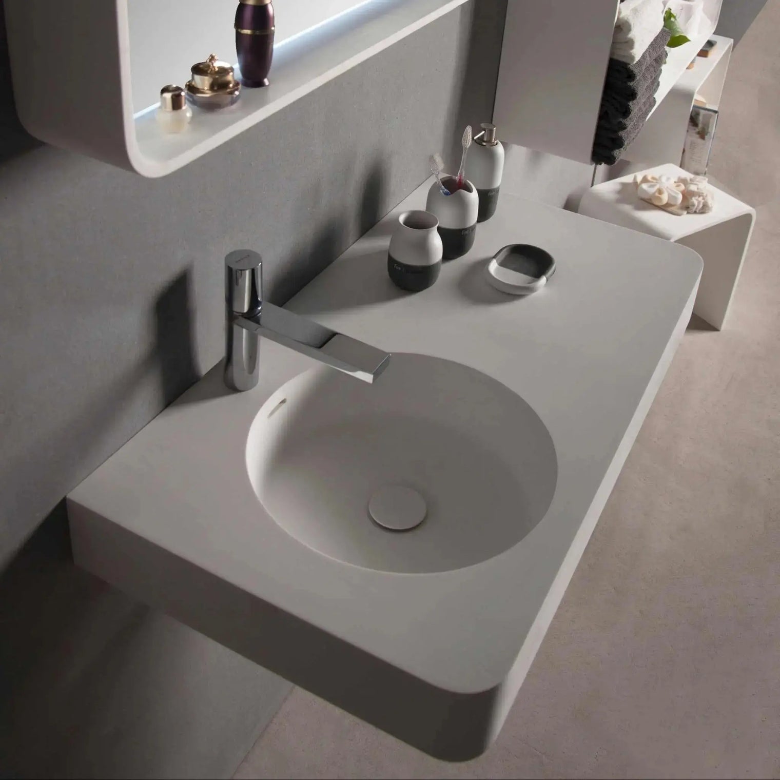 Cirque WM 55L-WALL MOUNT WASHBASINS-訂造一體無縫洗手盆,Tailor made Washbasins,waterbasin hk, 浴室物料,浴室裝修,訂造洗手盆,浴室翻新,Bathroomware ,Bespoke bathroom,浴室配件,訂造浴室潔具,訂造浴室傢俬,香港 浴室設計 公司,best custom bathroom furniture HK, Infinite Bath