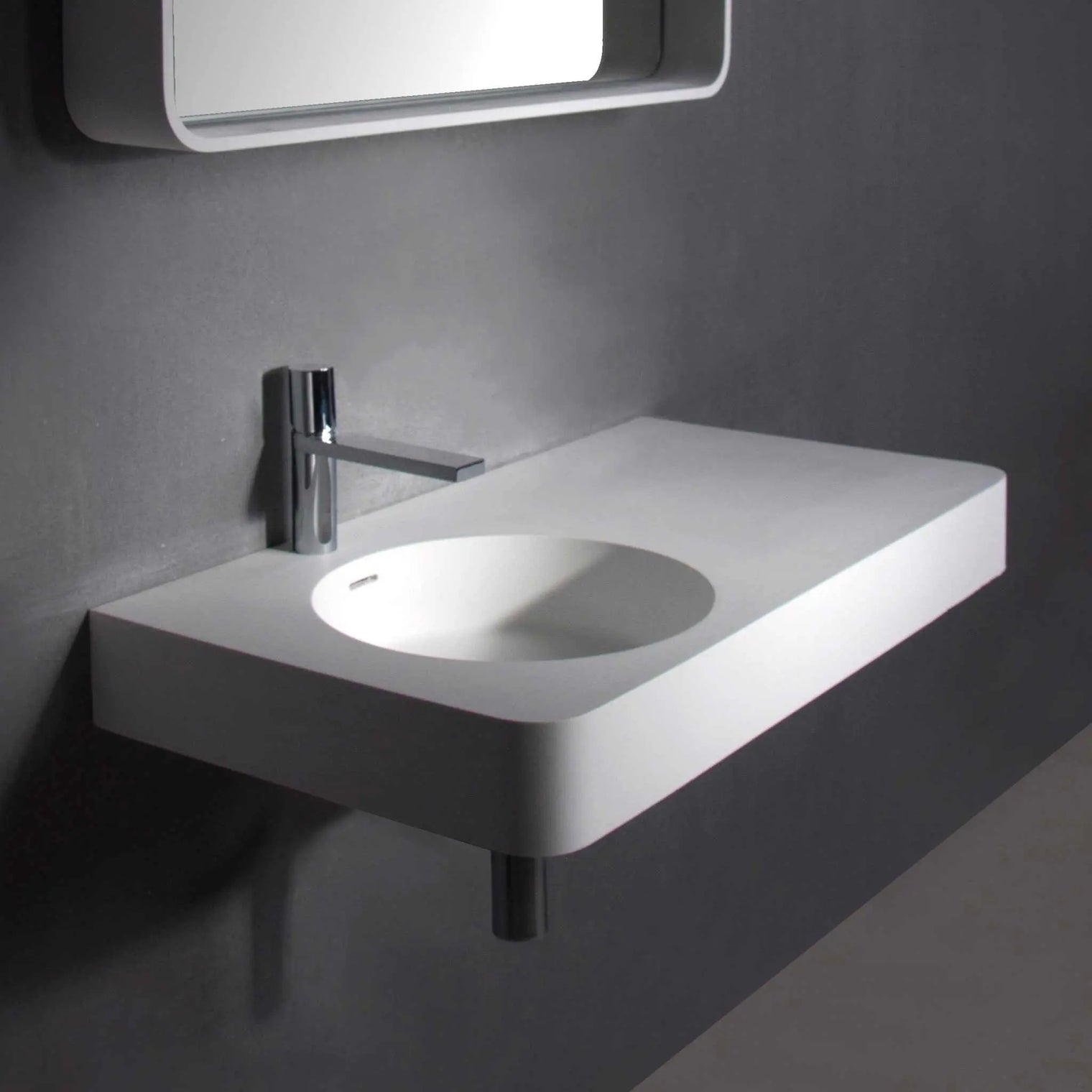 Cirque WM 55L-WALL MOUNT WASHBASINS-訂造一體無縫洗手盆,Tailor made Washbasins,waterbasin hk, 浴室物料,浴室裝修,訂造洗手盆,浴室翻新,Bathroomware ,Bespoke bathroom,浴室配件,訂造浴室潔具,訂造浴室傢俬,香港 浴室設計 公司,best custom bathroom furniture HK, Infinite Bath