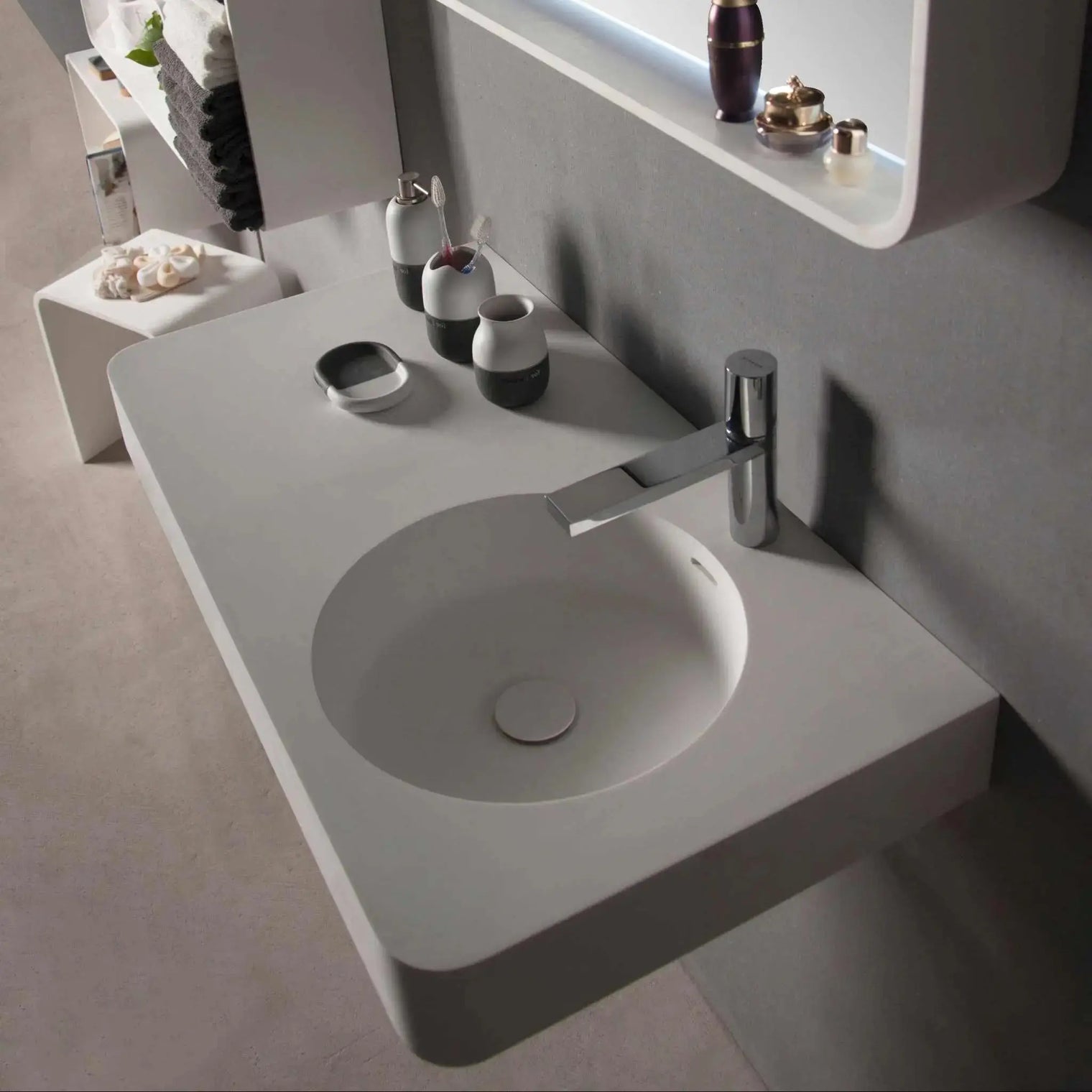 Cirque WM 55R-WALL MOUNT WASHBASINS-訂造一體無縫洗手盆,Tailor made Washbasins,waterbasin hk, 浴室物料,浴室裝修,訂造洗手盆,浴室翻新,Bathroomware ,Bespoke bathroom,浴室配件,訂造浴室潔具,訂造浴室傢俬,香港 浴室設計 公司,best custom bathroom furniture HK, Infinite Bath