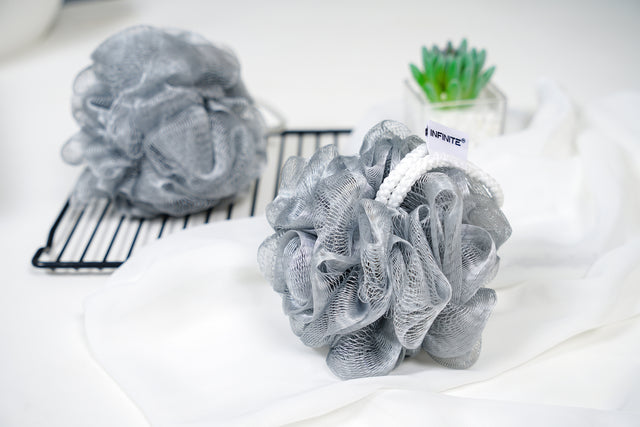 587 Loofah-Charcoal Soft Mesh Poufs-Bath & Body-INFINITE-訂造洗手盆,浴室翻新, small size bathtubs, custom-made bathtub HK,freestanding bathtub Hong Kong, 獨立式 浴缸 香港, premium bathtub brands HK, Where to buy bathtubs in Hong Kong, best custom bathroom furniture HK, Infinite Bath, Infinite浴缸, Cloakroom,Vanities, Mirrors,Bathroom Furniture, 浴室裝修,浴室 櫃 訂造