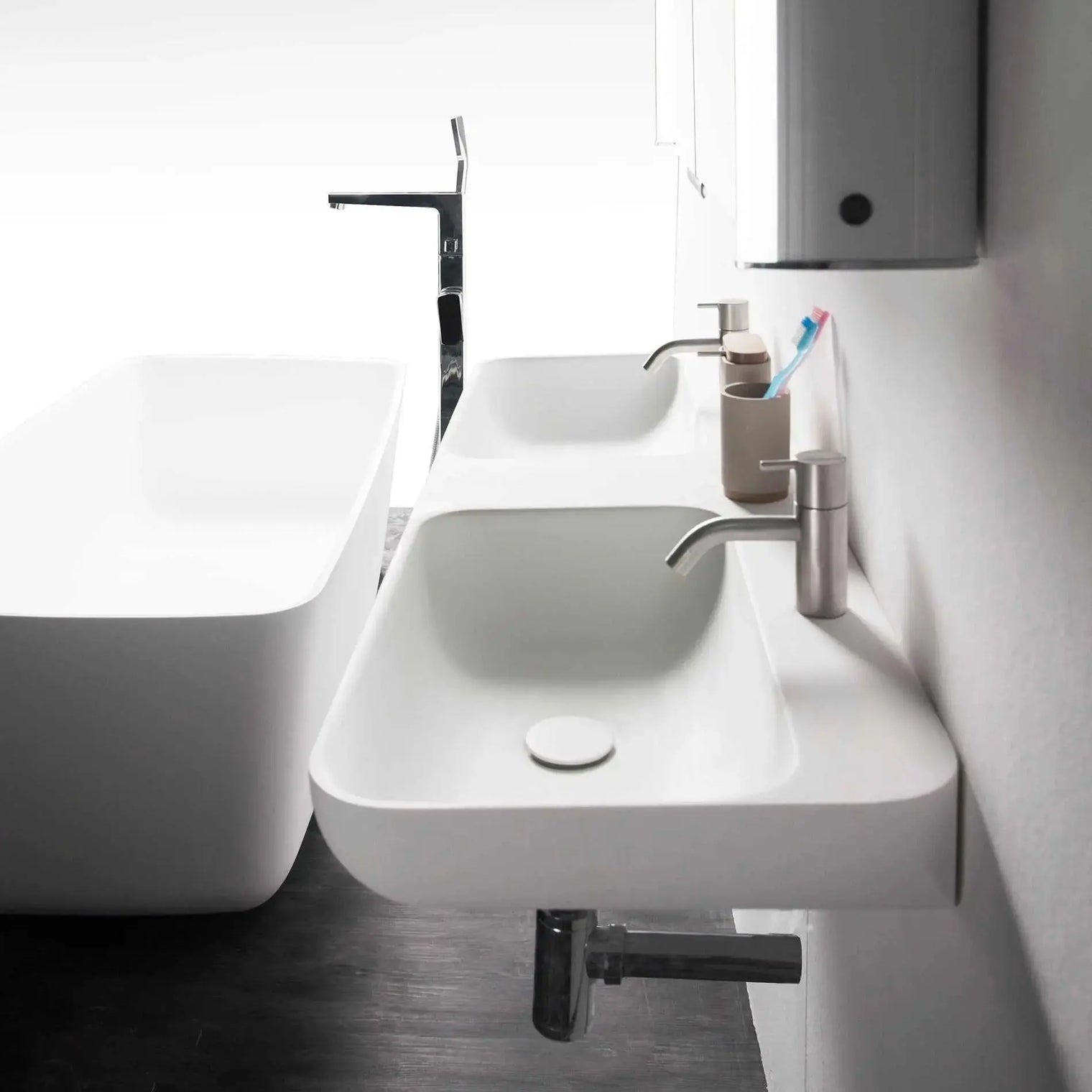 Niagara WM 120DB-WALL MOUNT WASHBASINS-訂造一體無縫洗手盆,Tailor made Washbasins,waterbasin hk, 浴室物料,浴室裝修,訂造洗手盆,浴室翻新,Bathroomware ,Bespoke bathroom,浴室配件,訂造浴室潔具,訂造浴室傢俬,香港 浴室設計 公司,best custom bathroom furniture HK, Infinite Bath