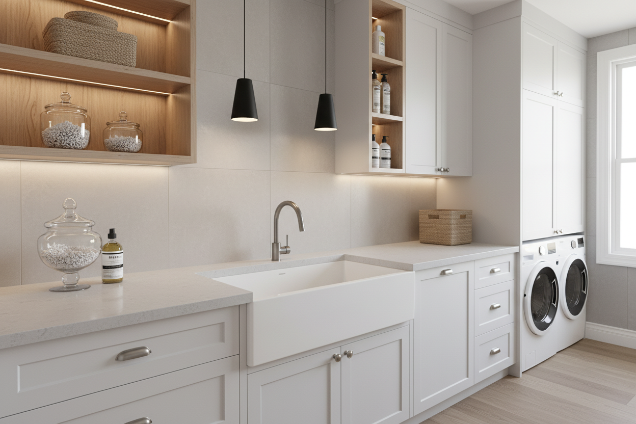 現代豪華洗衣槽安裝指南，打造高端質感洗衣空間靈感