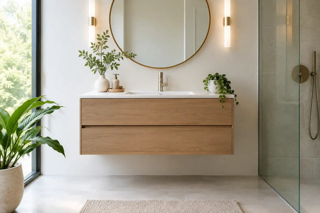 Wall Mounted Vanity Design for a Calmer Bathroom