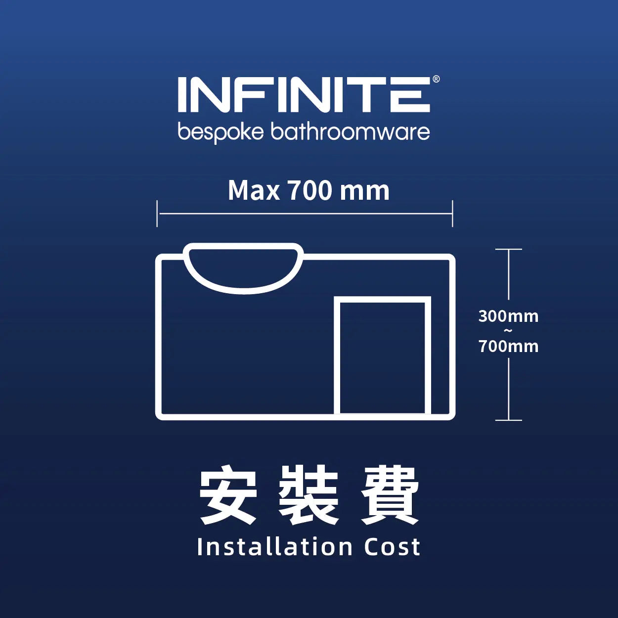 Installation service fee (Wall Mounted Washbasin Cabinet length 700mm or less)